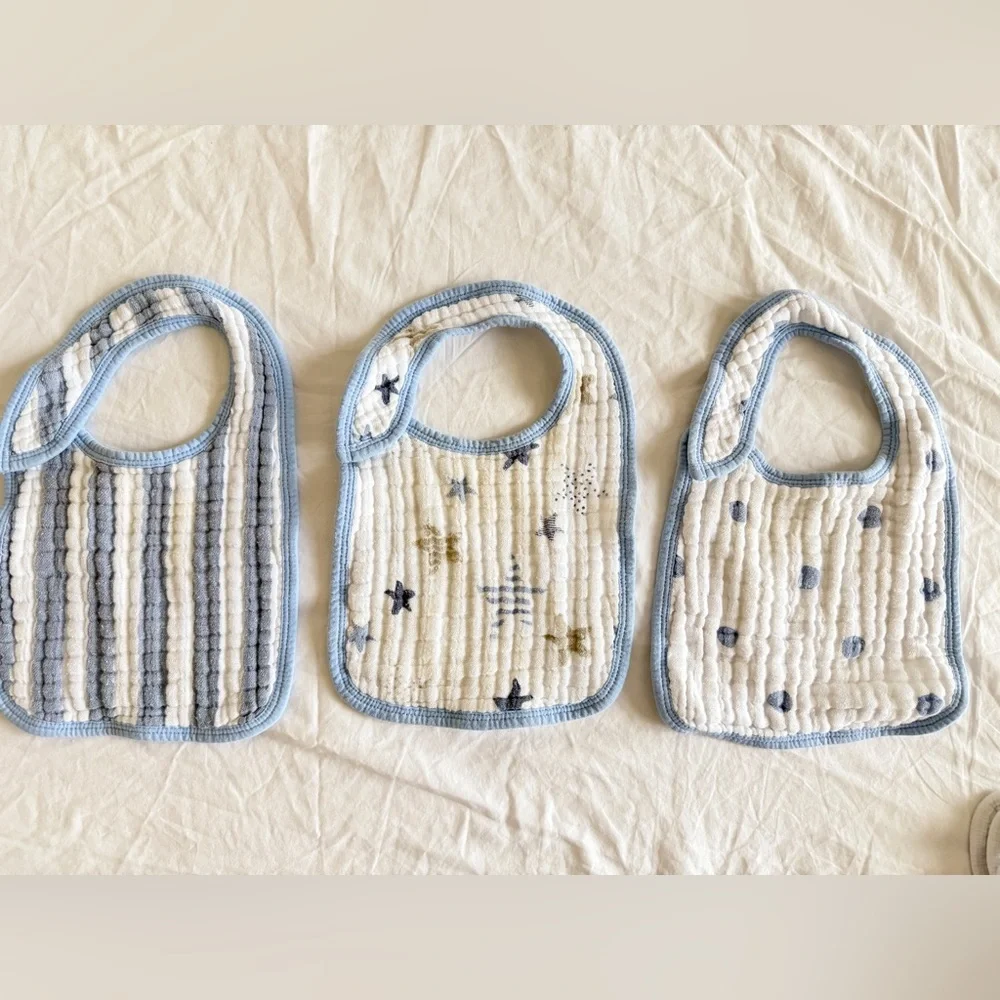Aden + Anais Baby Bib Muslin, Burp Cloth Infant Toddler Newborn 6 PCS/ 2 Sets